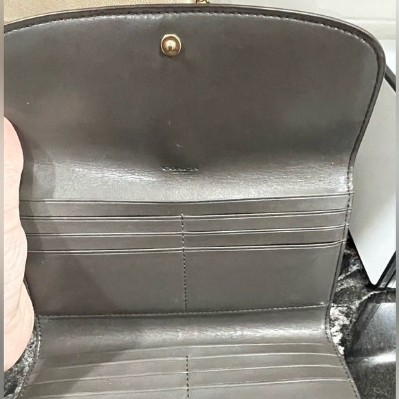Coach Metallic and Brown Leather Wallet - Picture 4 of 6